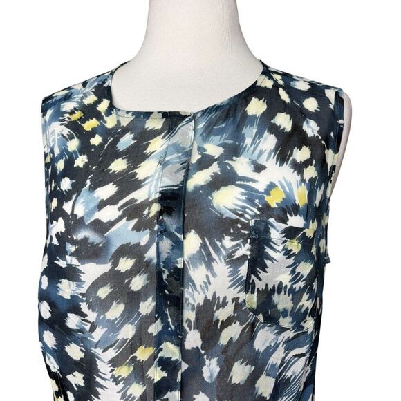 Cabi Sleeveless Sheer Tunic Blue and White Size Medium - Picture 6 of 7